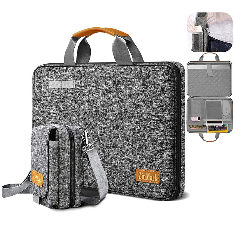ZinMark Laptop Case 15.6 Inch Briefcase with Detachable Belt Bag, Compatible Most Popular 15.6 Inch Notebooks Chromebooks
