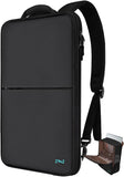 ZINZ Slim Expandable Laptop Backpack 17 inch Travel Business Backpack Water Resistant Daypack Bookpack for Most 17 inch NoteBooks,Black