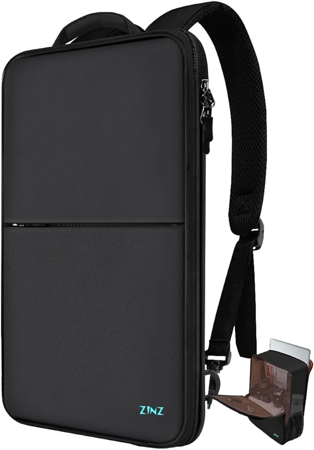 ZINZ Slim Expandable Laptop Backpack 17 inch Travel Business Backpack Water Resistant Daypack Bookpack for Most 17 inch NoteBooks,Black