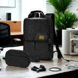 ZINZ Buy 1 Get 1 Free Slim & Expandable Laptop Backpack 15.6 16 17 inch Travel Business Backpack With Shoulder Bag Rainproof Day pack for Men and Women,Black