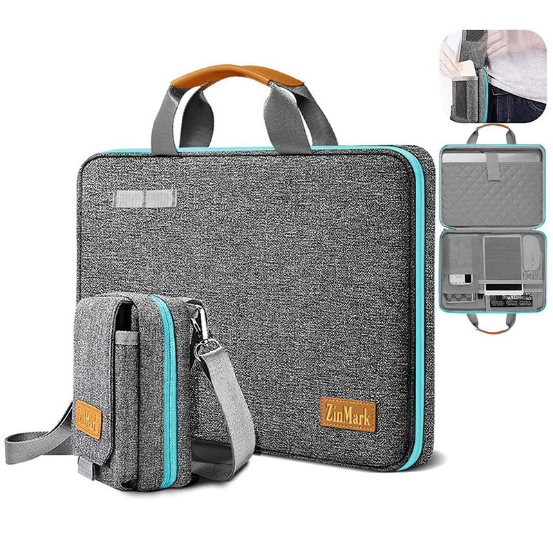 ZinMark Laptop Case 15.6 Inch Briefcase with Detachable Belt Bag, Compatible Most Popular 15.6 Inch Notebooks Chromebooks