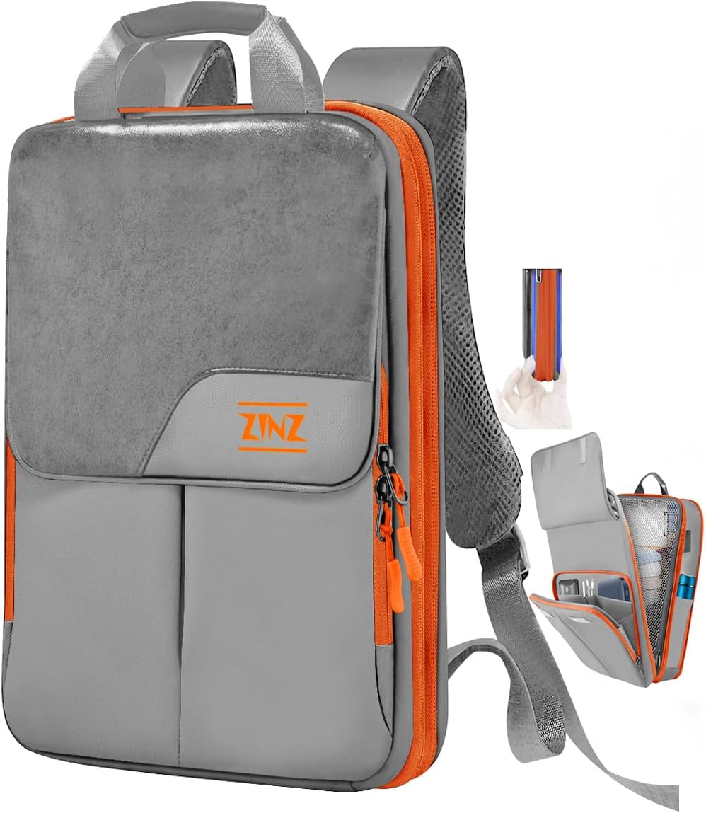 ZINZ Buy 1 Get 1 Free Slim & Expandable Laptop Backpack 15.6 16 17 inch Travel Business Backpack With Shoulder Bag Rainproof Day pack for Men and Women,Black