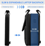 ZINZ Buy 1 Get 1 Free Slim & Expandable Laptop Backpack 15.6 16 17 inch Travel Business Backpack With Shoulder Bag Rainproof Day pack for Men and Women,Black