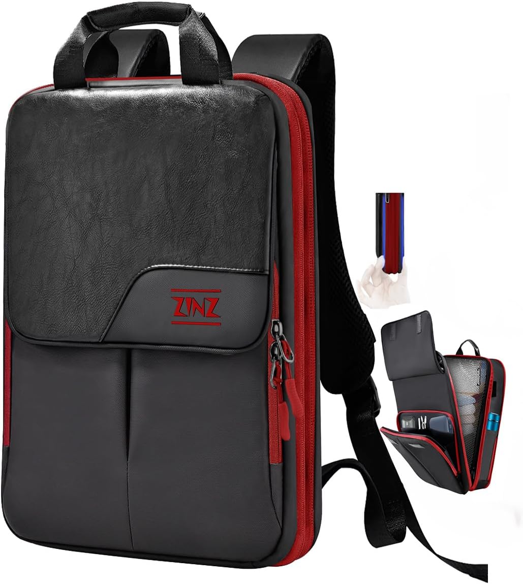 ZINZ Buy 1 Get 1 Free Slim & Expandable Laptop Backpack 15.6 16 17 inch Travel Business Backpack With Shoulder Bag Rainproof Day pack for Men and Women,Black