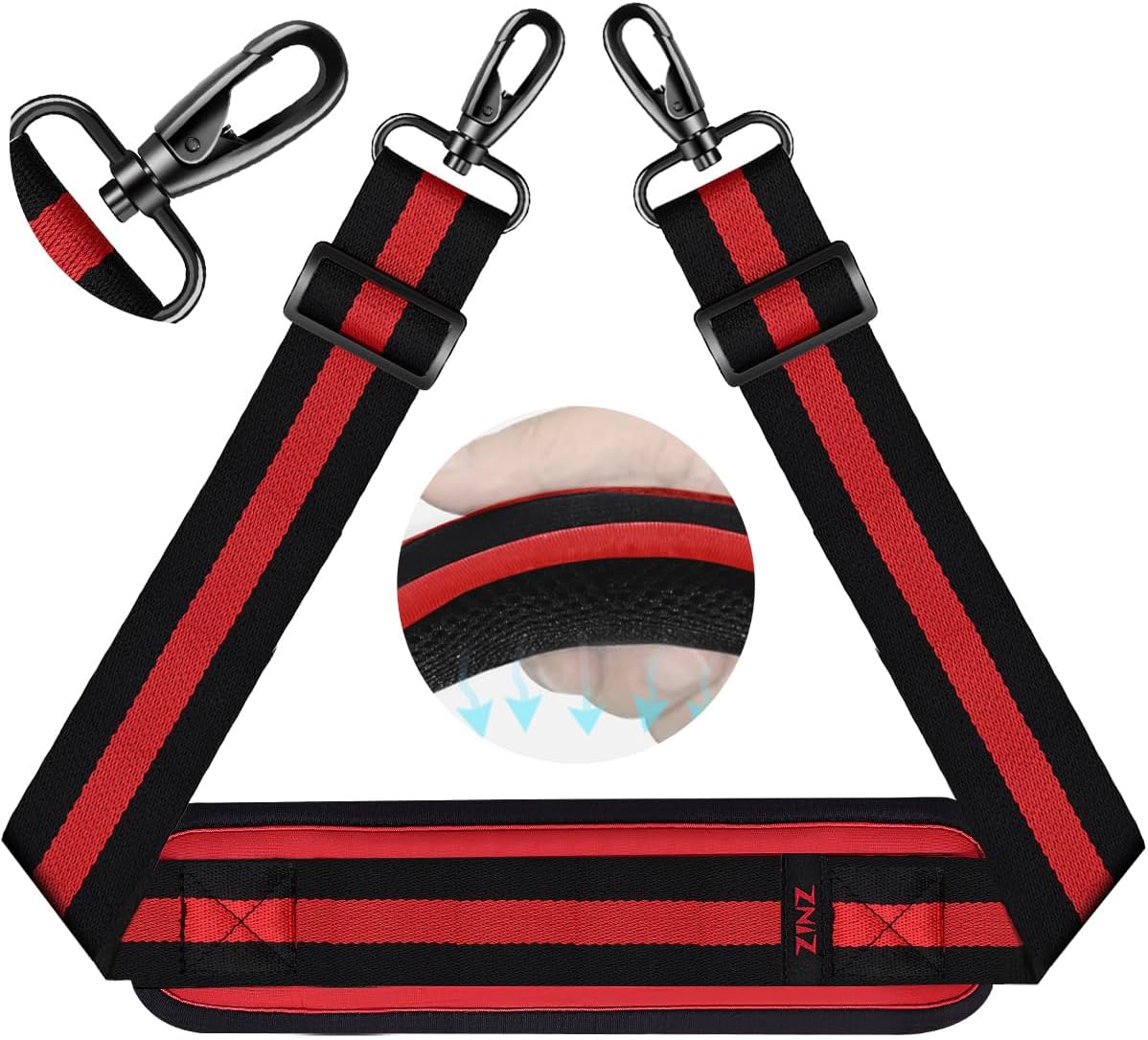 ZINZ 75" Shoulder Strap with Fixed Pad and Dual Balanced Buckles