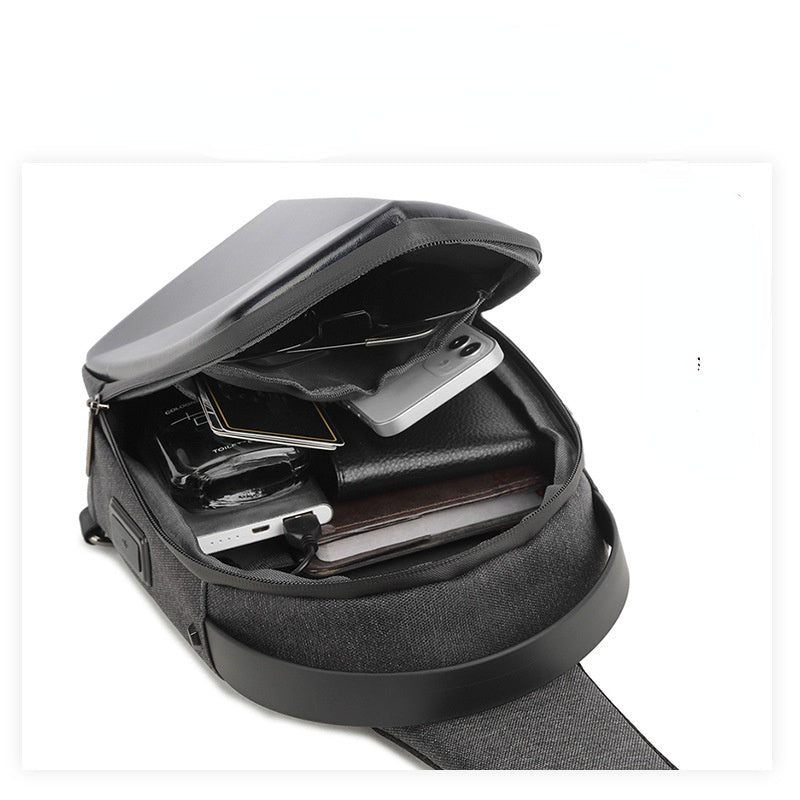 Hard Shell Sling Bag with Lock Anti-theft USB Charging Backpack