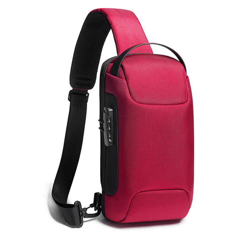 Sling Crossbody Bag for Men TSA Lock Anti-Theft Large Capacity Shoulder Bag USB Charging Waterproof Crossbody Bag