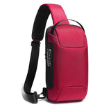 Sling Crossbody Bag for Men TSA Lock Anti-Theft Large Capacity Shoulder Bag USB Charging Waterproof Crossbody Bag