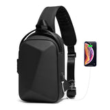 BOGO! 2-piece set Men's Hard Shell Anti-Theft Sling Bag  Combination Lock  Trendy Streetwear Versatile Design