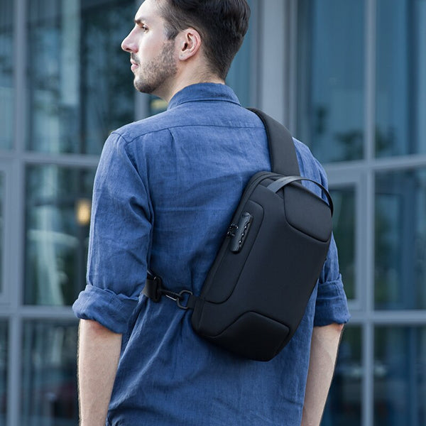 Sling Bag with TSA Anti-theft Lock Men Crossbody Bag Free-Charging Men Shoulder Bag Black Sling Bag with TSA Anti-theft Lock Men Crossbody Bag Free-Charging Men Shoulder Bag Black