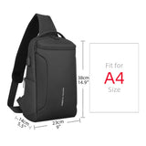 Sling Crossbody Bag Fits 12inch iPad Shoulder Messenger Bags Male Waterproof USB Recharging Sling bag
