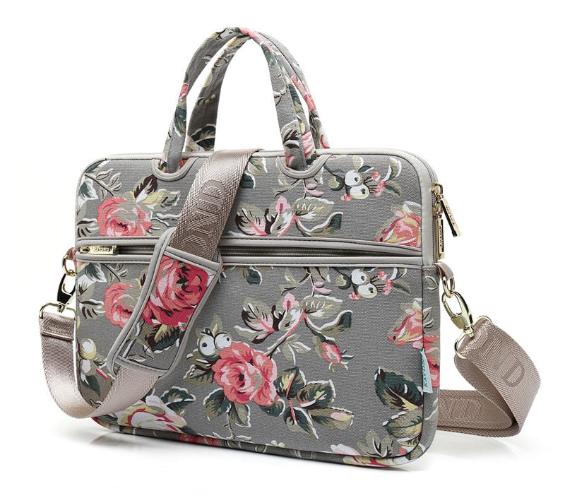 Canvas Laptop Shoulder Bag Messenger Bag for Women