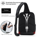 Sling Bag Fit in 14.1inch Laptop with USB Charging Bottle Pocket 8L