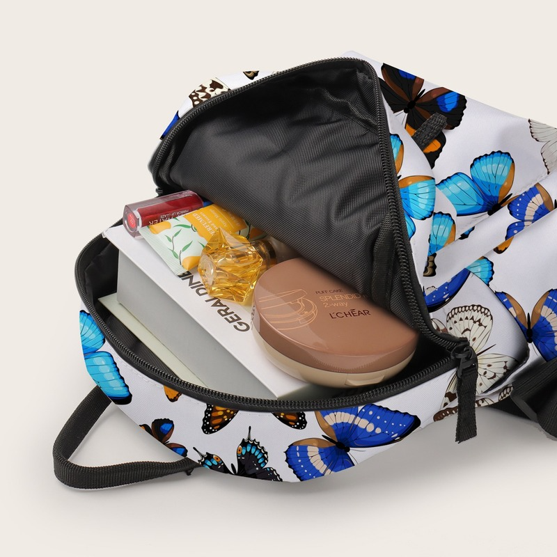Mini Backpack for Women Printing Butterfly Waterproof School Backpack Back to School