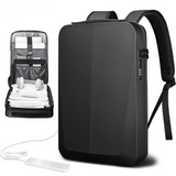 Hard Shell Backpack with Lock Anti-theft 15.6inch Waterproof Backpack Carbon Fiber USB Charging