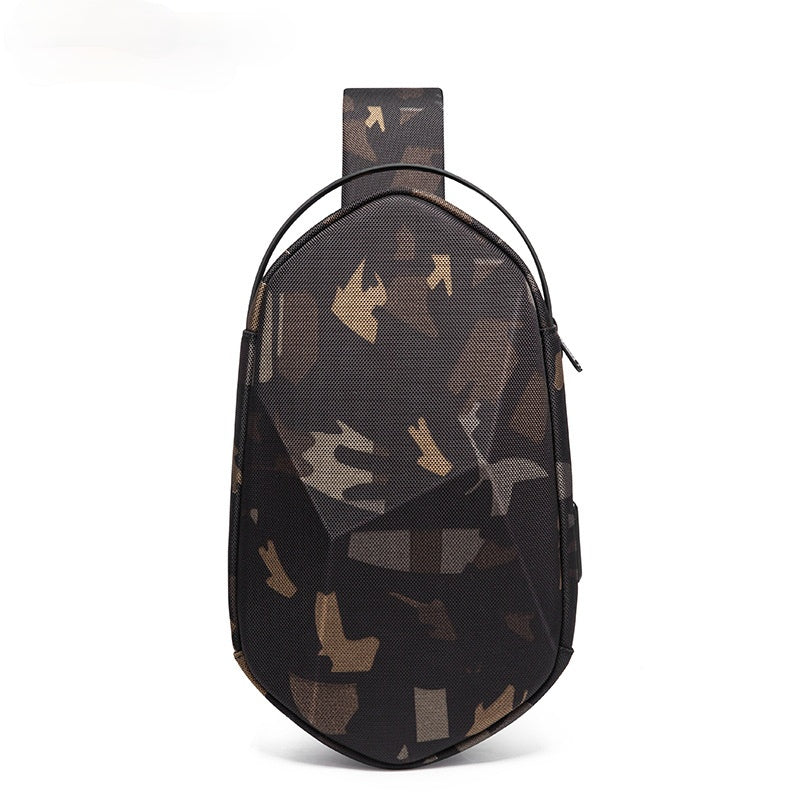 Hard Shell Sling Bag Crossbody Bag Travel Bag Waterproof Short Trip Chest Bag Pack for Men