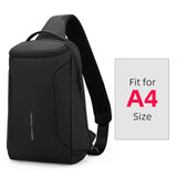 Sling Bag Fits 12inch iPad Shoulder Messenger Bags Male Waterproof USB Recharging