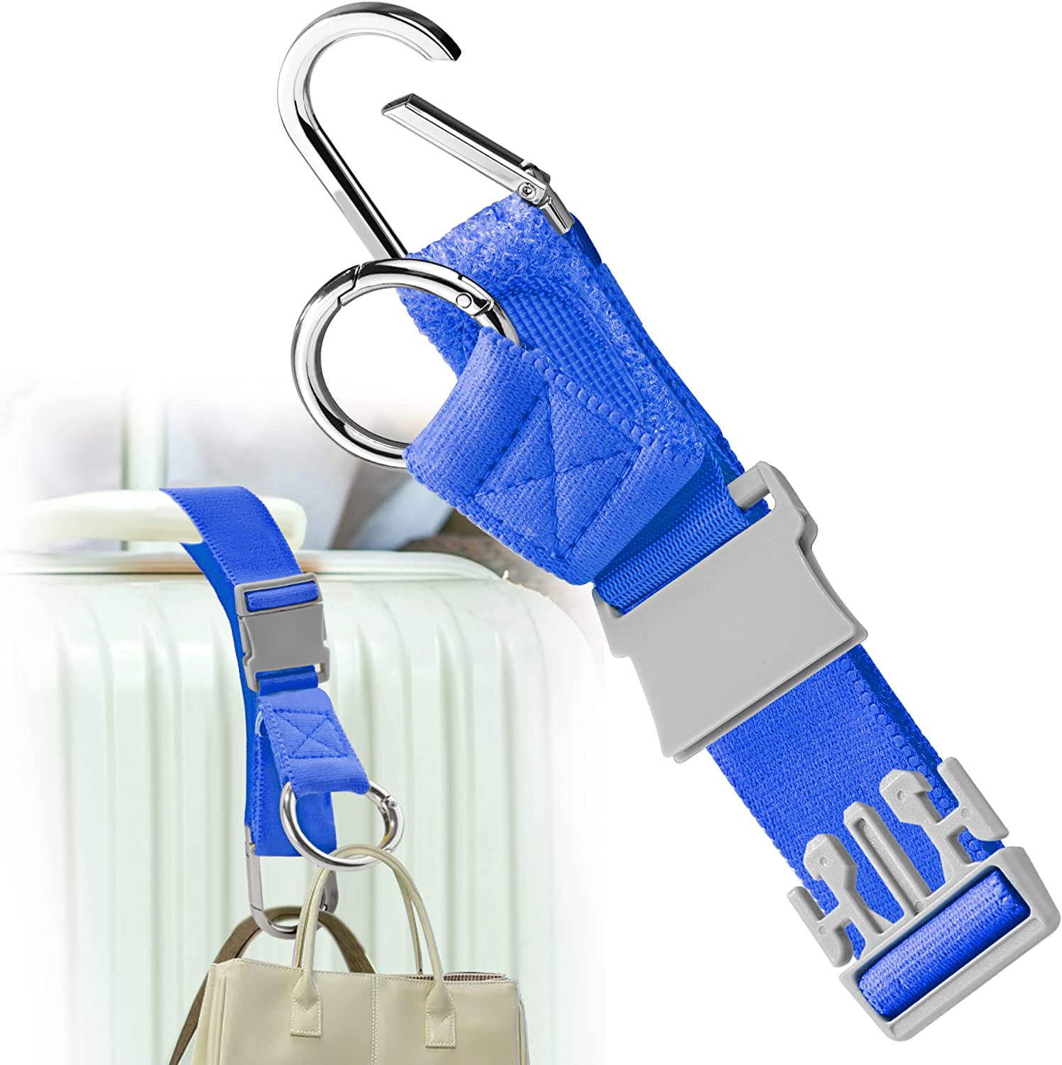 Add A Bag Luggage Strap Jacket Gripper, ZINZ D-Ring Hook Baggage Suitcase Straps Belts Travel Accessories