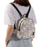 Small Backpack with Water Bottle Pocket Printing Marble Waterproof Small Backpack for School