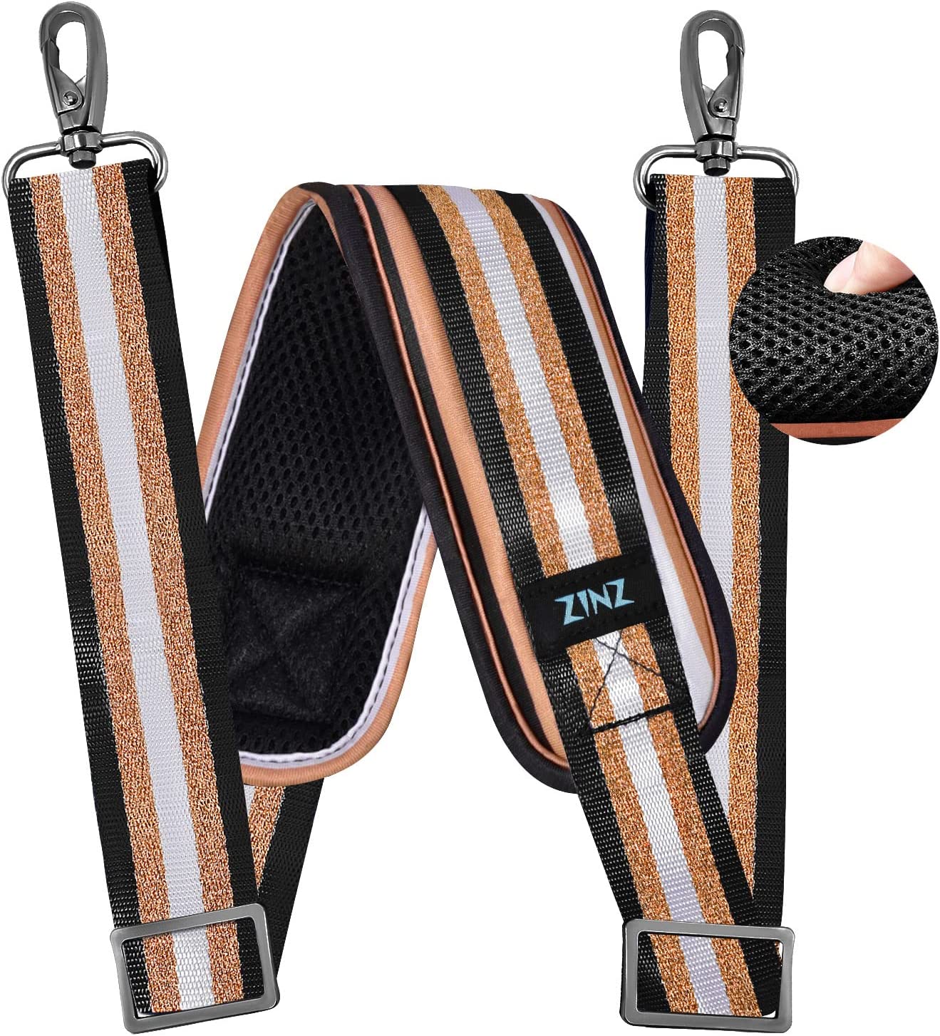 79 inch Universal Replacement Strap with Extra-thick Fixed Cushion Pad and Dual Claspsfor Laptop Bags, Luggage Bags, Camera, Crossbody (200cm)