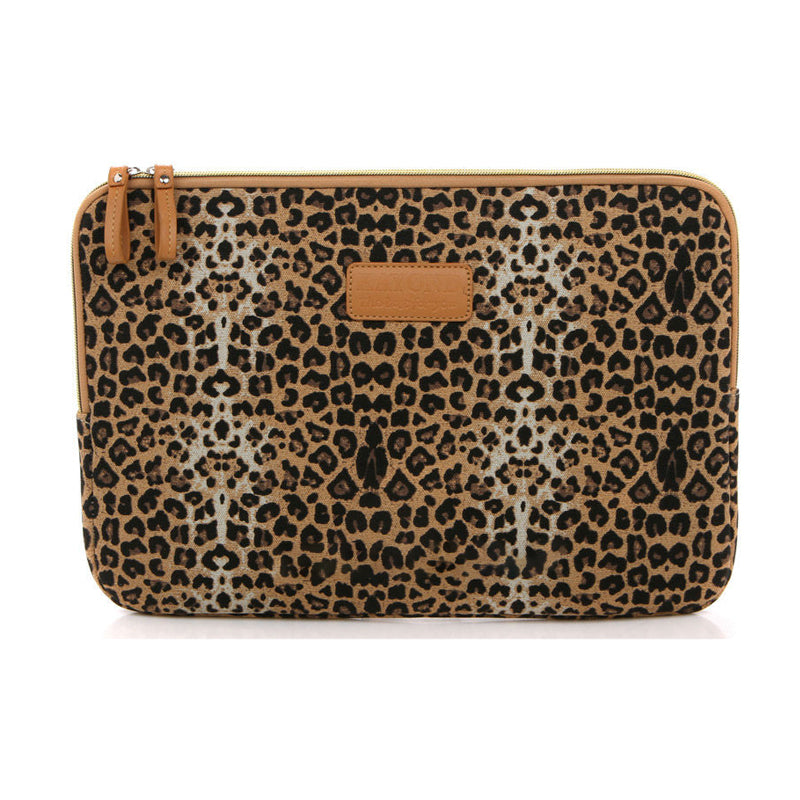 Leopard Print Sleeve Bag for Women Canvas Laptop Sleeve PC Case Pouch Notebook Bag For Dell HP Lenovo