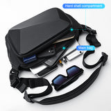 Hard Shell Sling Crossbody Bags USB Charging Shoulder Bags for Men Anti-Theft Waterproof Short Trip Chest Bag
