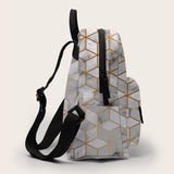 Small Backpack with Water Bottle Pocket Printing Marble Waterproof Small Backpack for School