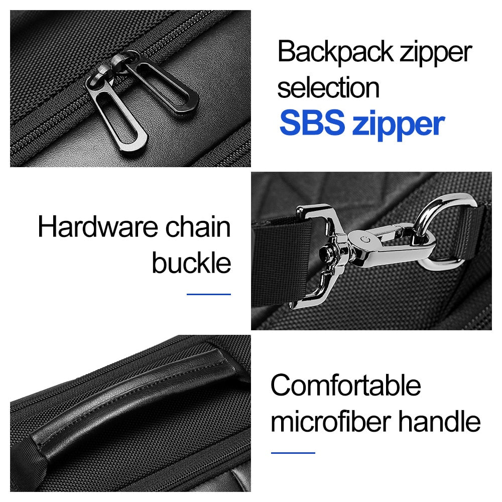 Men's Business Travel Backpack Waterproof Bags Male Business 15.6 Inch Laptop Backpack USB Charging