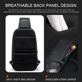 Sling Crossbody Bag for Men TSA Lock Anti-Theft Large Capacity Shoulder Bag USB Charging Waterproof Crossbody Bag