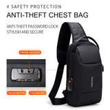 Sling Crossbody Bag for Men TSA Lock Anti-Theft Large Capacity Shoulder Bag USB Charging Waterproof Crossbody Bag
