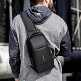 Sling Crossbody Bag for Men TSA Lock Anti-Theft Large Capacity Shoulder Bag USB Charging Waterproof Crossbody Bag