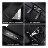 Sling Crossbody Bag For Men Waterproof Casual Chest Bag USB Charging Fit For 9.7 Inch iPad