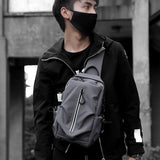 Sling Bag Crossbody Bag for Men Casual Water Repellent Male Shoulder Bag USB Charging Short Trip Travel Chest Pack