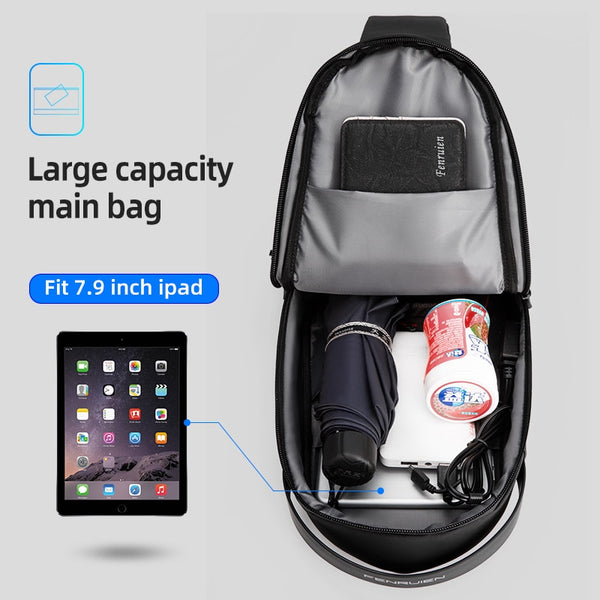 Sling Bag for Men TSA Anti-Theft Large Capacity Shoulder Bag USB Charging  Waterproof Crossbody Bag – zinmark