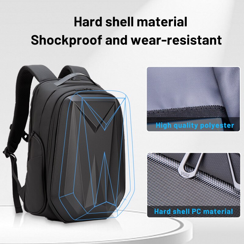 Backpack with Chest Strap for Men Hardshell 15.6 Inch Laptop Backpack with USB Charging Travel Backpack