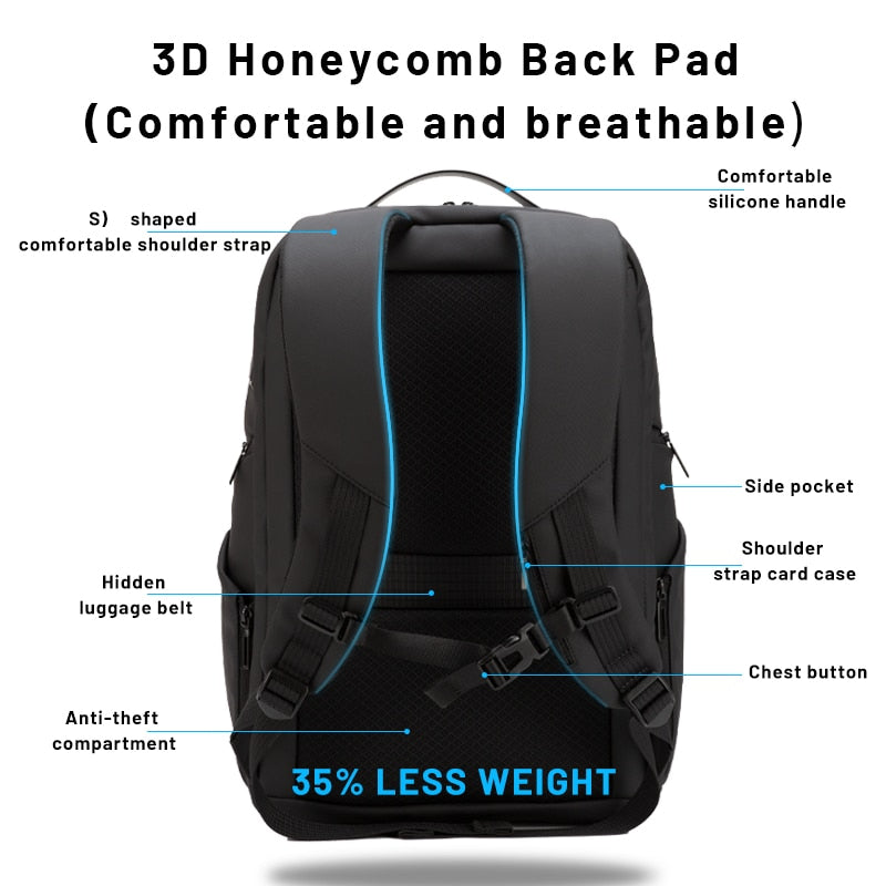 Backpack with Chest Strap for Men Hardshell 15.6 Inch Laptop Backpack with USB Charging Travel Backpack