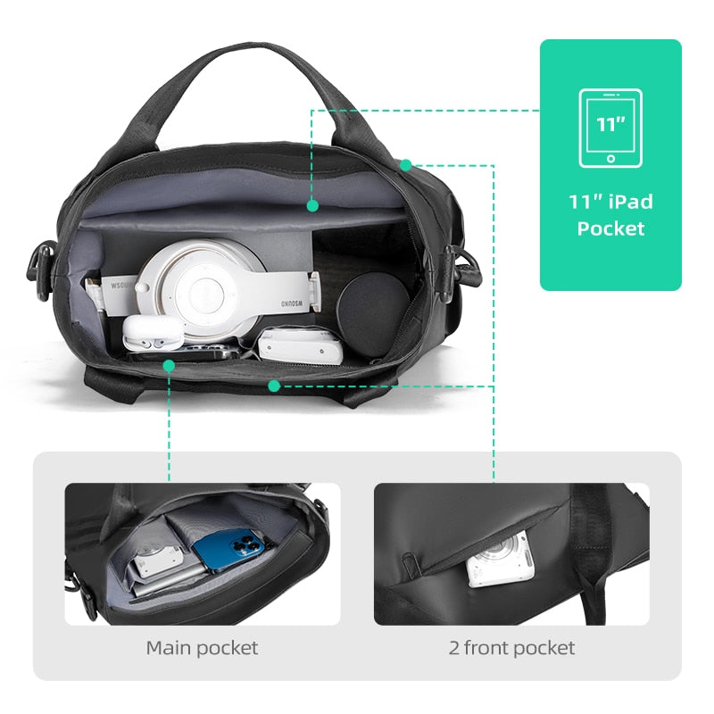 Crossbody Bag Shoulder Bag Men Oxford Tote Messenger Fit For 11 "ipad Water Resistant