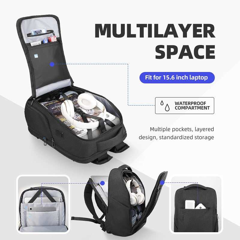 Backpack with Raincoat Waterproof Bag 15.6 Inch Laptop Damping Shoulder Strap Backpack Travel Bag