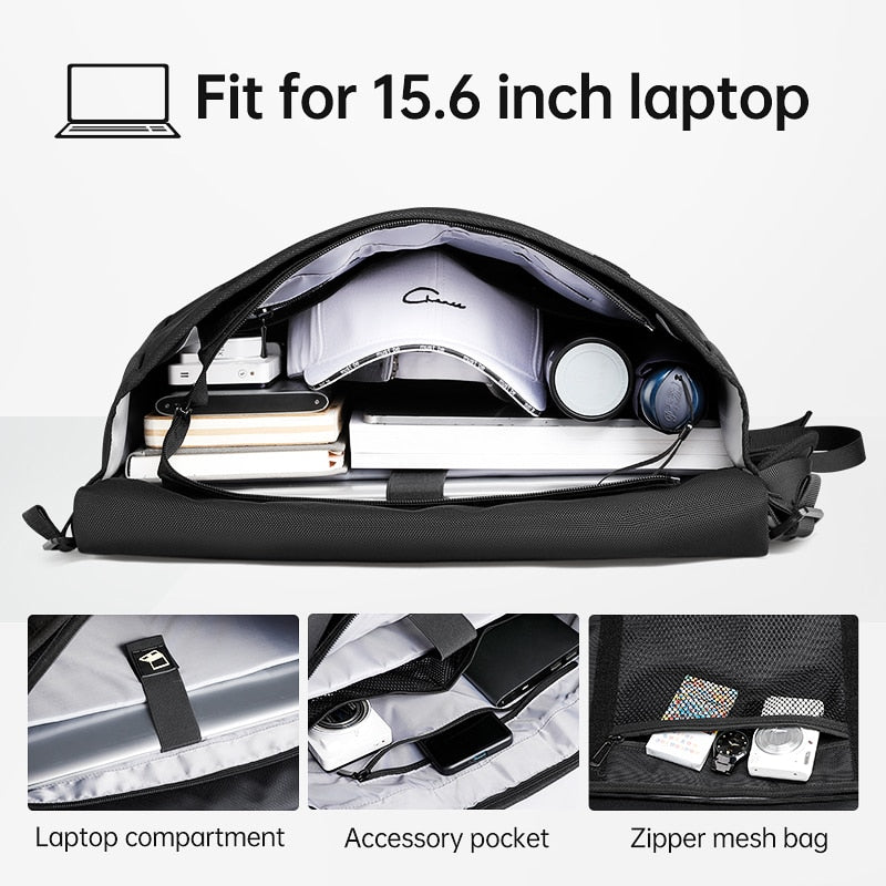 Crossbody Bag Men 15.6 inch Business Satchel Water-resistant Male Travel Bag for Men