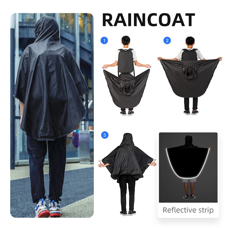Travel Backpack with Raincoat Anti-theft Men Backpack Waterproof 15.6 inch Laptop Bag Man Travel Bag