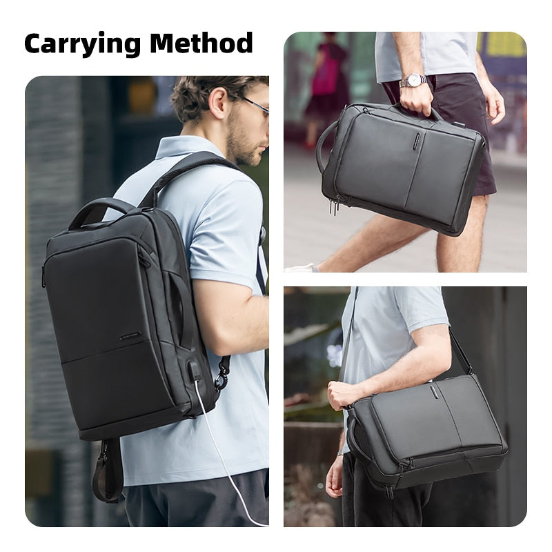 Convertible Backpack with Carry Handles Expandable 39L Carry-on Backpack Waterproof USB Charging Port