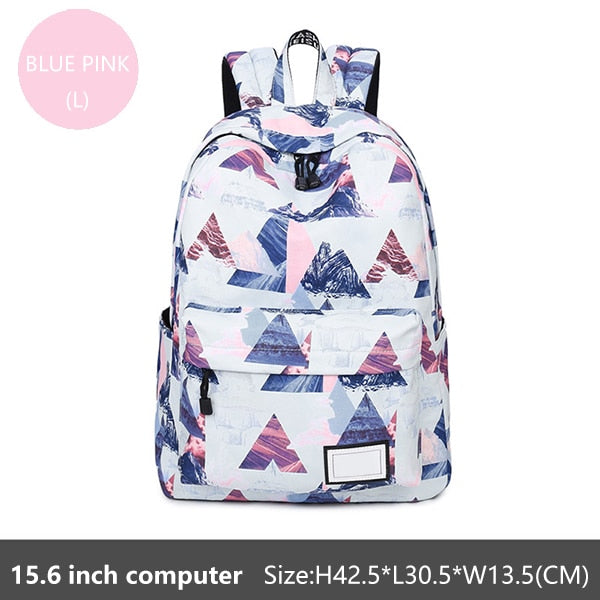 Doodle School Backpack for Girls Waterproof Oxford Teenagers Schoolbag