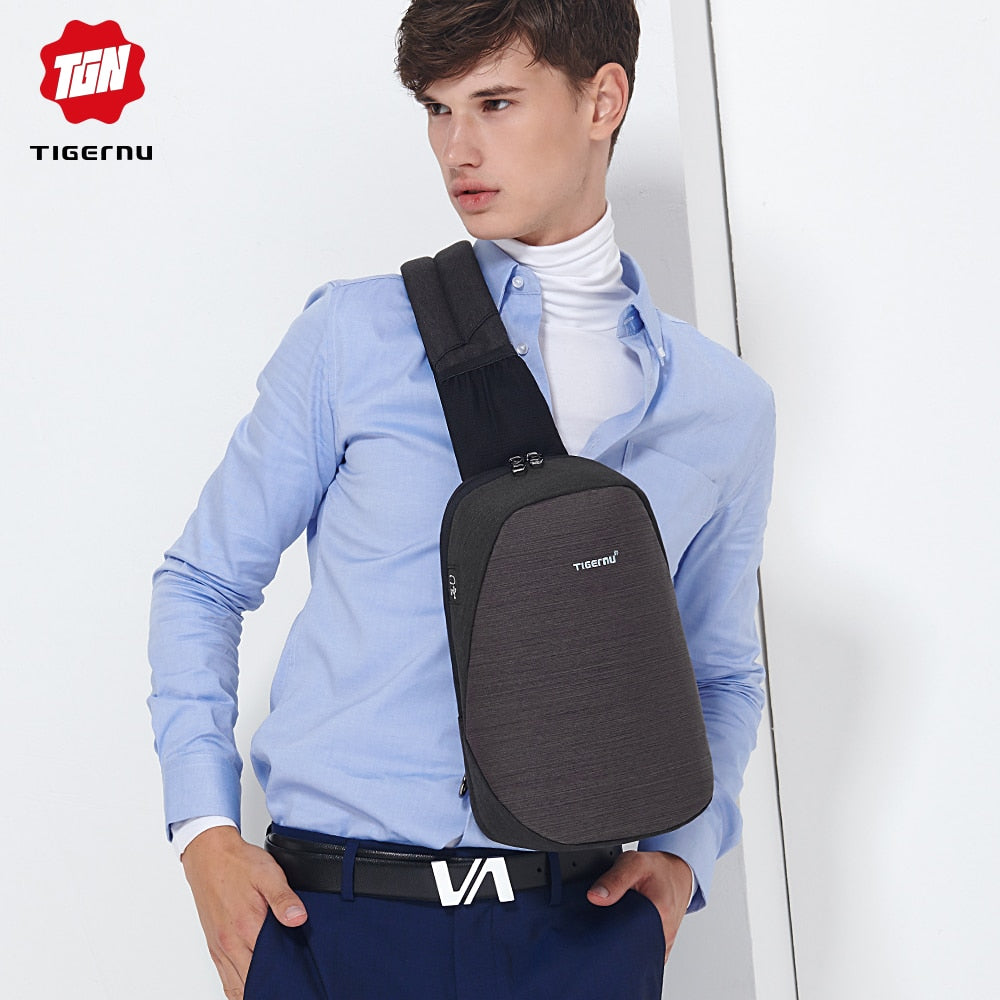 Sling Crossbody Bags Casual Splashproof  9.7 inch Crossbody Bag for Men Black