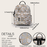 Small Backpack with Water Bottle Pocket Printing Marble Waterproof Small Backpack for School