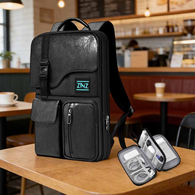 2 laptop backpack for men Slim Expandable Laptop Backpack 15.6 Inch Business Backpack with USB Black&red / 15.6 Inch