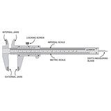 ZINMARK Vernier Caliper, 6" Stainless Steel Non Digital Calipers, 0-6Inch/0-150mm Manual Micrometer Caliper, 0.02mm/0.001" High Precision Caliper, Durable Slide Caliper Measuring Tool