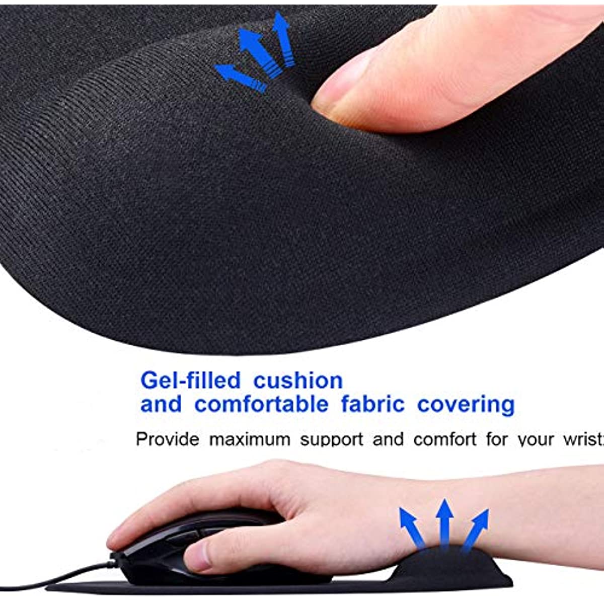 ZINMARK 2 Pack Ergonomic Mouse Pads for Easy Typing Pain Relief, Durable and Washable for Easy Cleaning