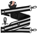 ZINZ Ultra-Thick Fixed Pad Shoulder Strap 76-inch Universal Bag Strap with Breathable Cushion and Dual Balanced Adjustable Buckles for Laptop Bag Luggage Messenger Bag Crossbody etc -Stripe-BRB