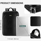ZINZ Protective Laptop Backpack, Expandable Computer Bag Rucksack with Hard Leather Cover & 3 Compartments for 15 15.6 16 inch Notebooks, Ergonomic Shoulder Strap，B01K01