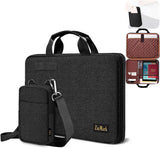 Laptop Case 15.6 Inch Briefcase Military-Grade Protection with Detachable Belt Bag, Compatible All Model of 15-16 Inch MacBook Pro and Most Popular 15.6 Inch Notebooks Chromebooks (Black)